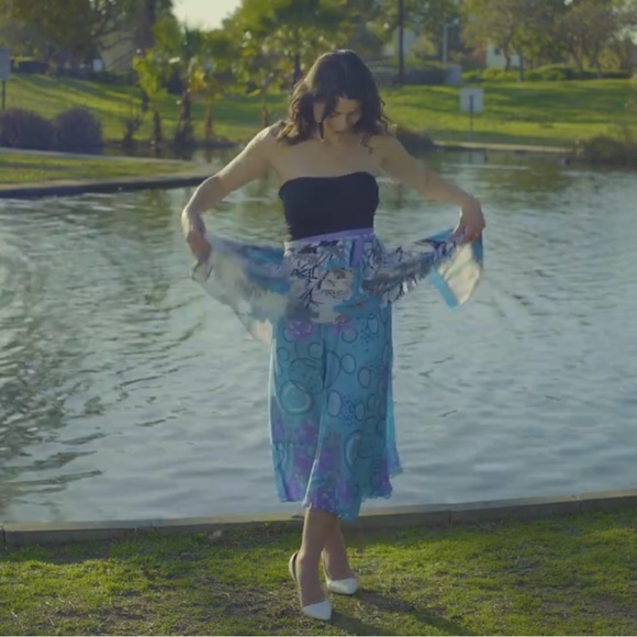 Reversible Silky Maxi Skirt. Multiple Ways to Wear For Big or Small Young Older - Picture 13 of 17